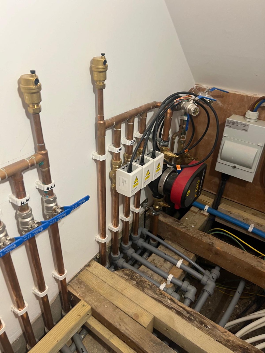 Central heating in a house that had none